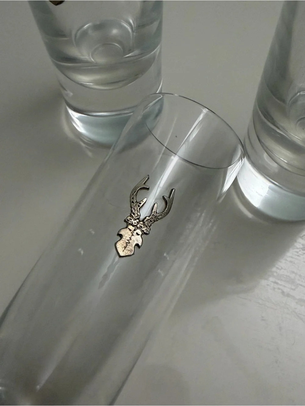5 Deer Stag Antlers Head Skull Shot Glasses ~ Clear 2oz Unbranded Rustic Barware